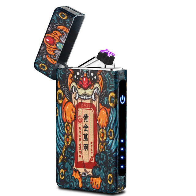 2019 portable charge Usb charging double arc  plasma eletronic pulse infrared sense touch induction windproof lighter