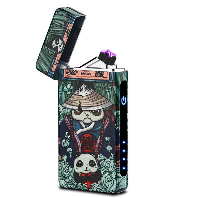 2019 portable charge Usb charging double arc  plasma eletronic pulse infrared sense touch induction windproof lighter