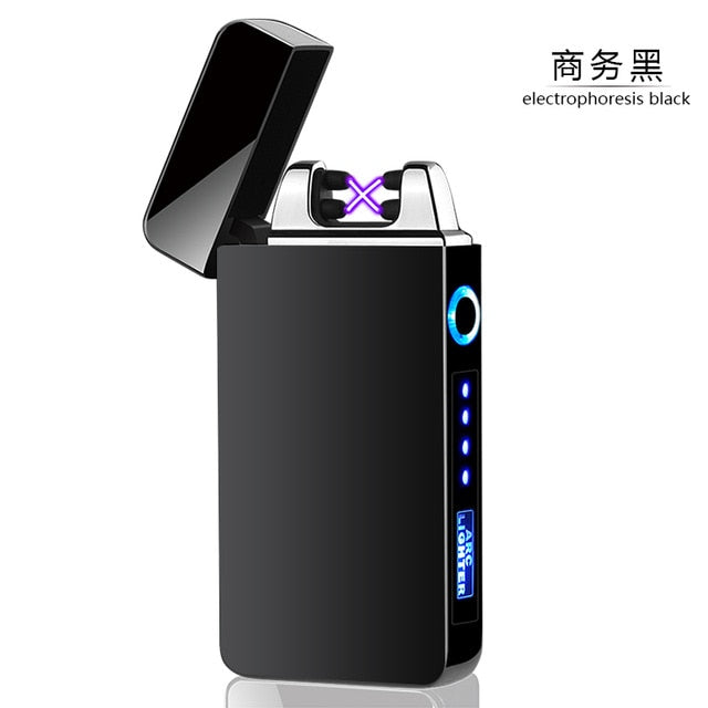 2019 portable charge Usb charging double arc  plasma eletronic pulse infrared sense touch induction windproof lighter