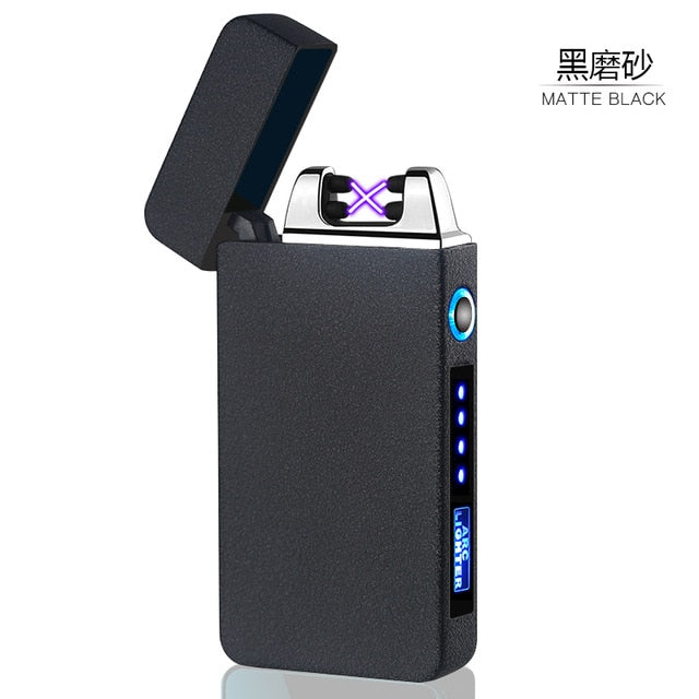 2019 portable charge Usb charging double arc  plasma eletronic pulse infrared sense touch induction windproof lighter